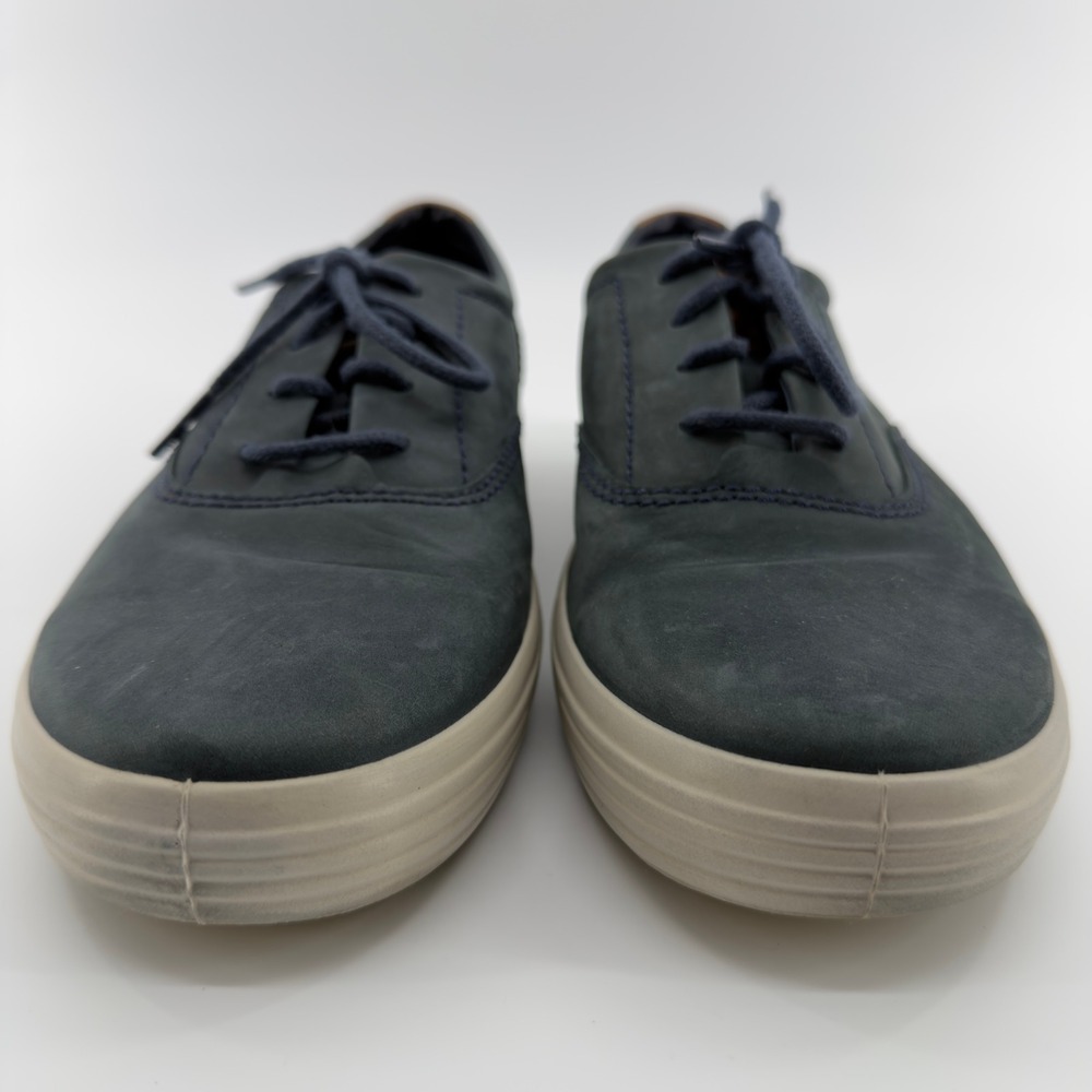ECCO Soft 7 Mens Navy Blue Nubuck Leather Sneakers Shoes Size 7 - Picture 2 of 6